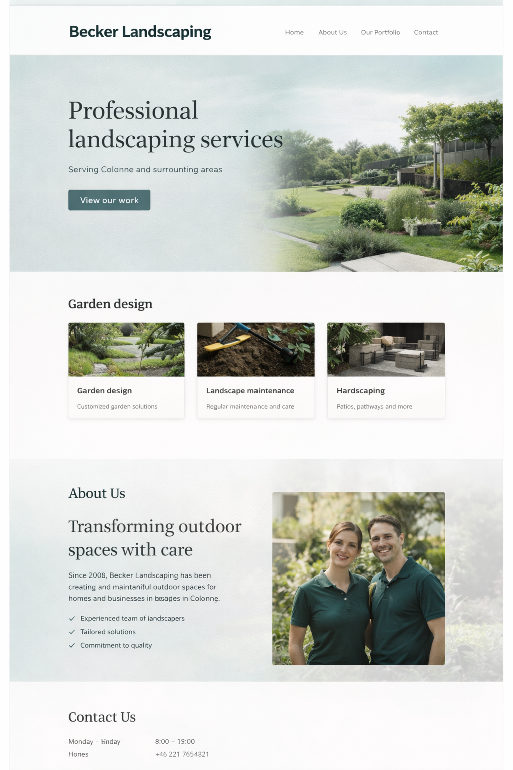 Becker Landscaping website