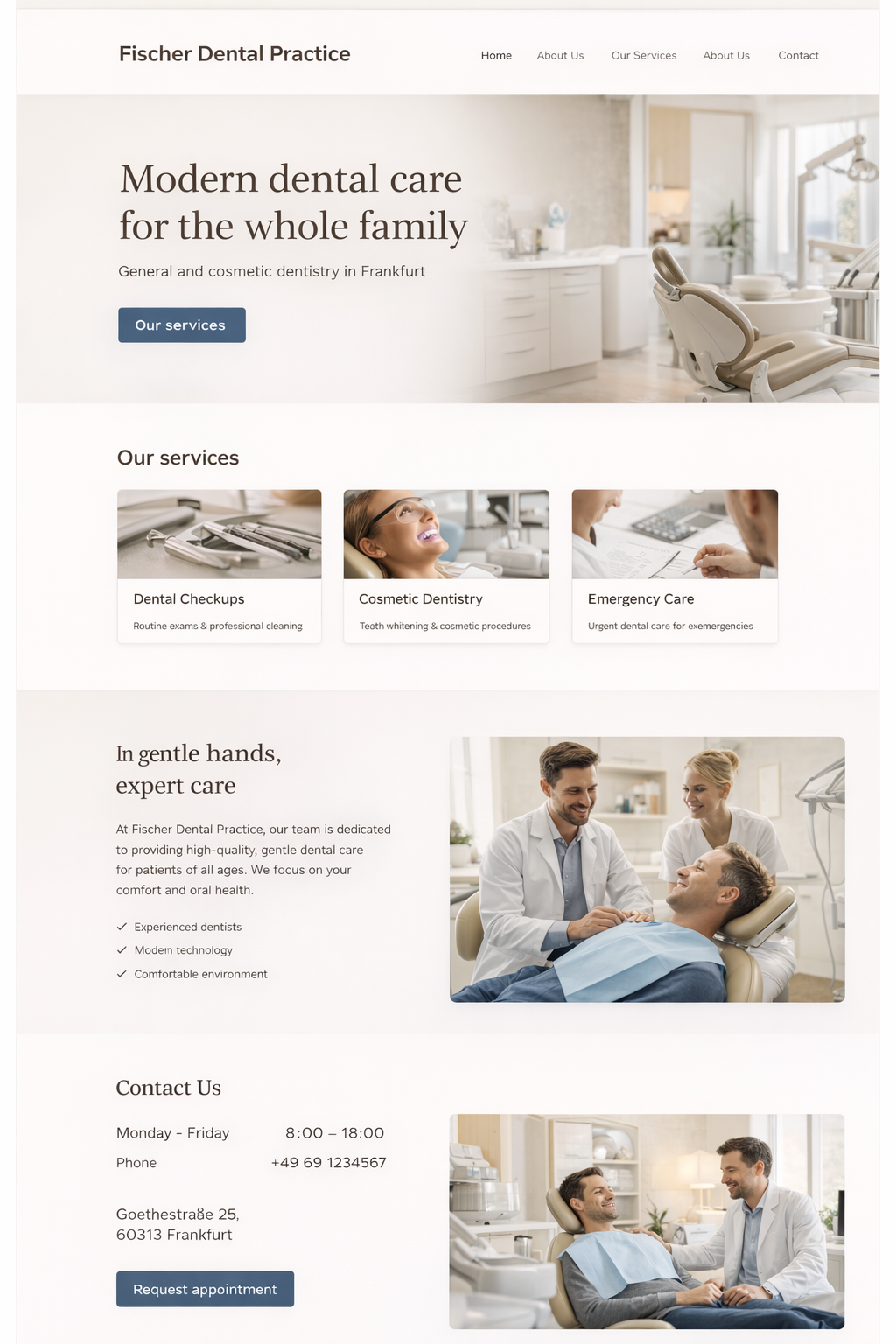 Fischer Dental Practice website