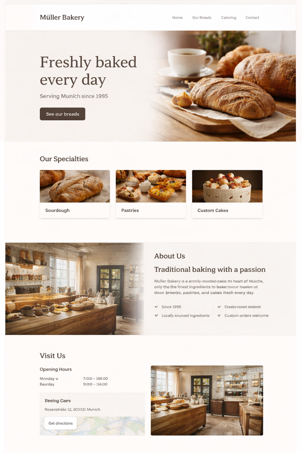 Müller Bakery website