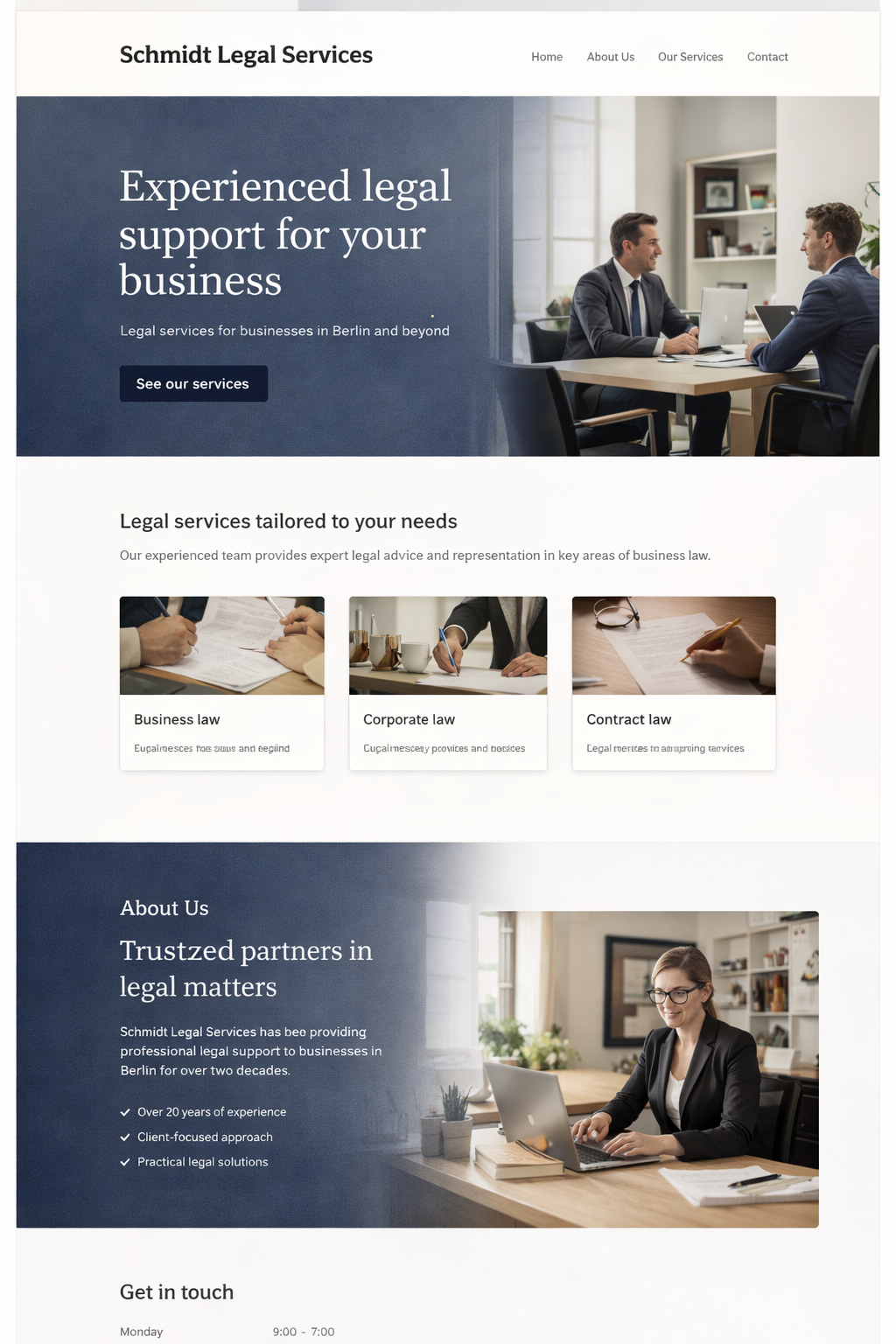 Schmidt Legal Services website